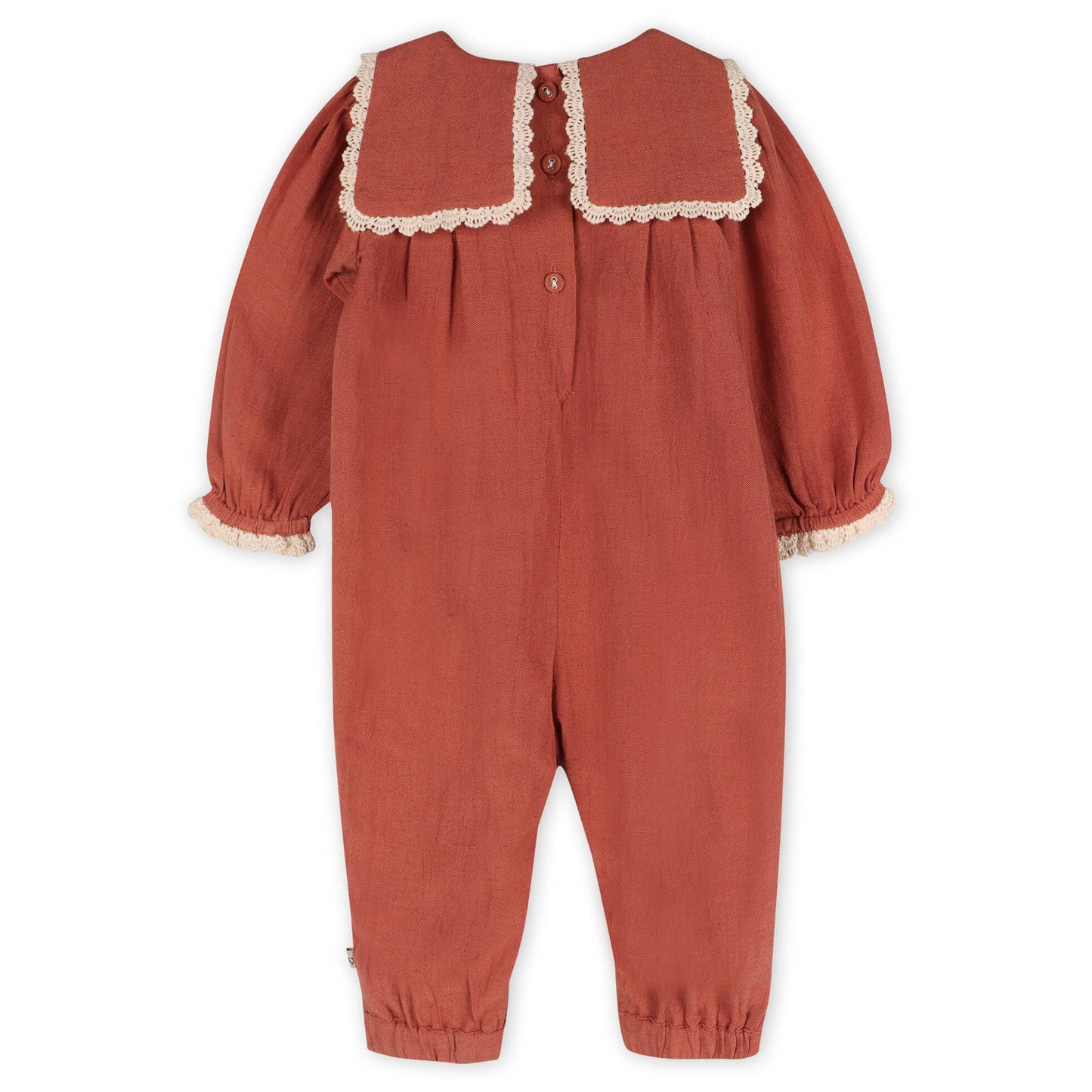 Vena Embroidery Collar Baby Jumpsuit & Headband (Organic)