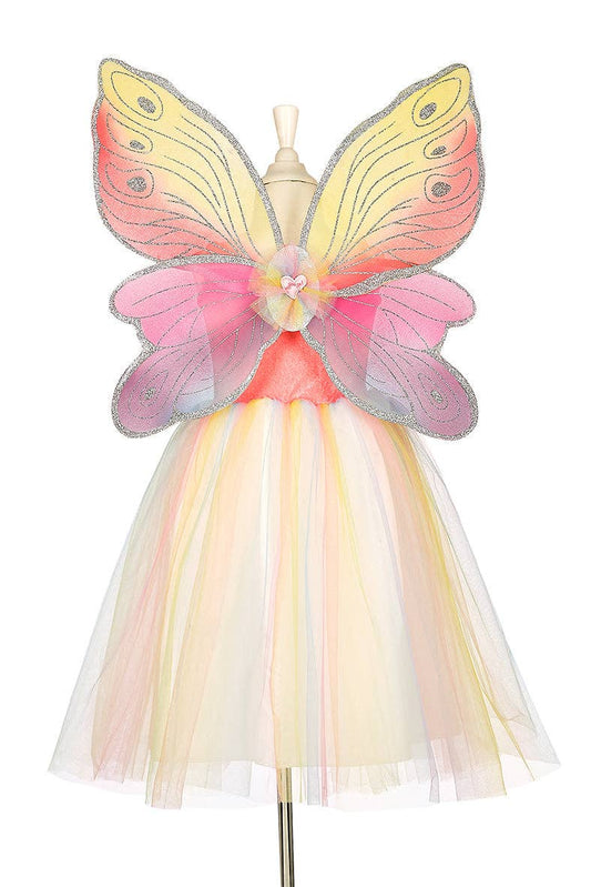 Butterfly costume with wings and tulle skirt on a mannequin against a white background