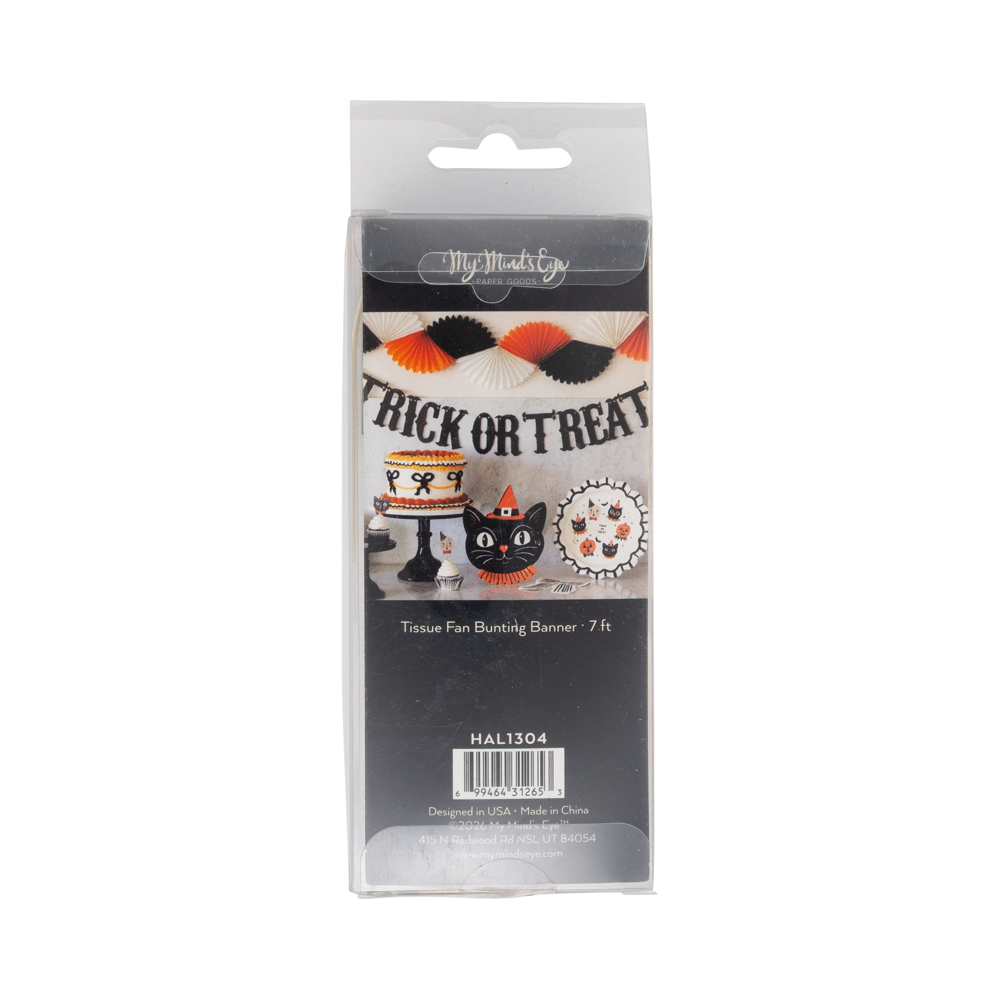 Halloween-themed product packaging with 'Trick or Treat' text and graphics on a white background.