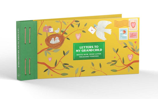 Book titled 'Letters to My Grandchild' with colorful illustrations on a white background
