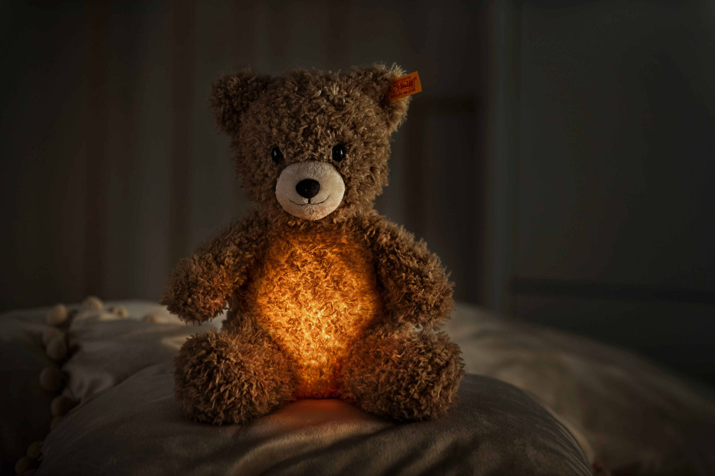 Light at Night Caspar Teddy Bear Stuffed Plush, 11 Inches