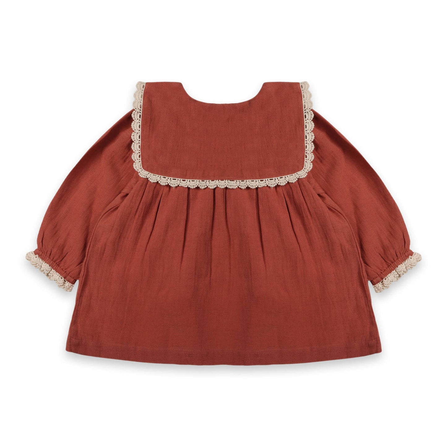 Sola Embroidered Collar Baby Dress & Bloomer -Organic