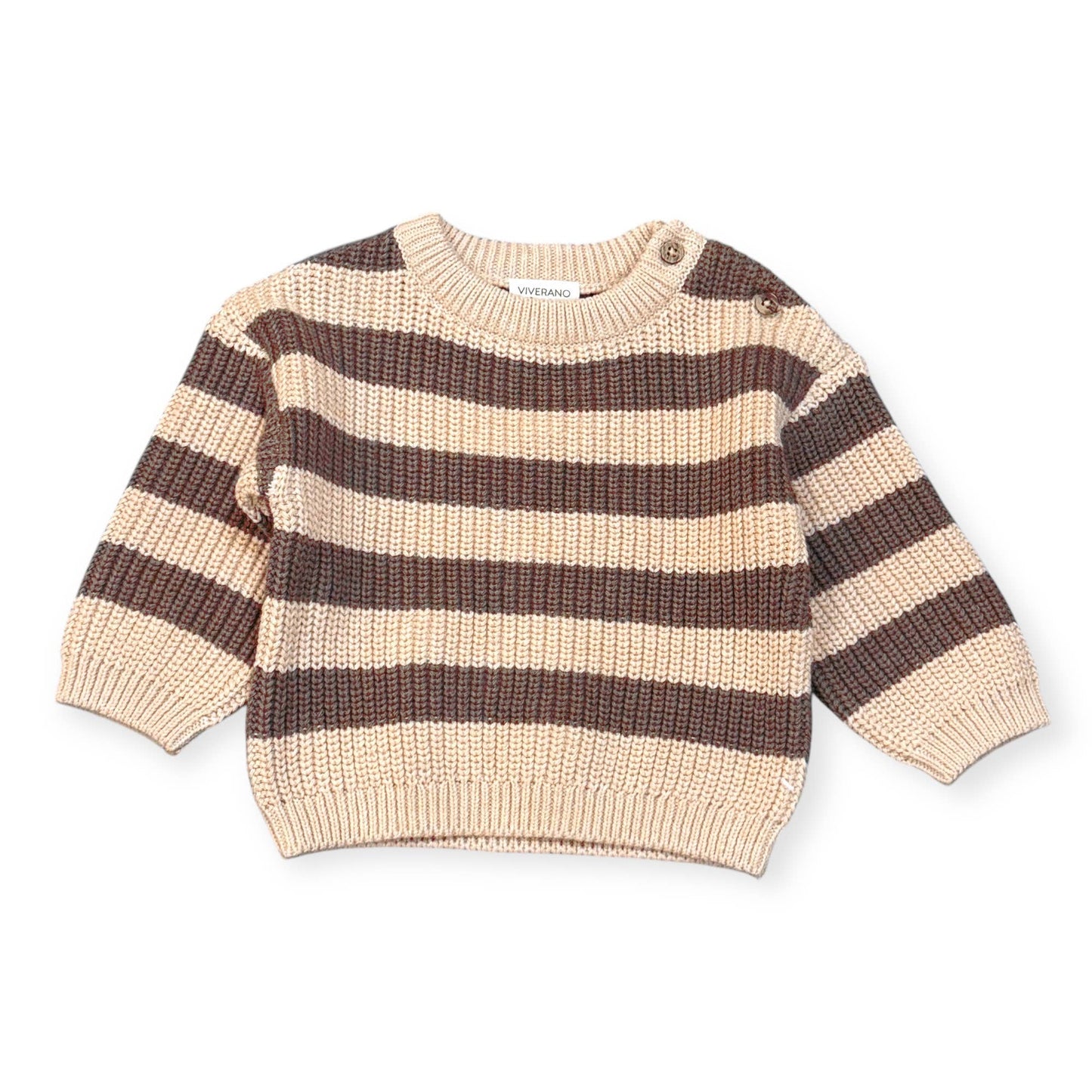 Casey Stripe Chunky Sweater Knit Baby Pullover (Organic)