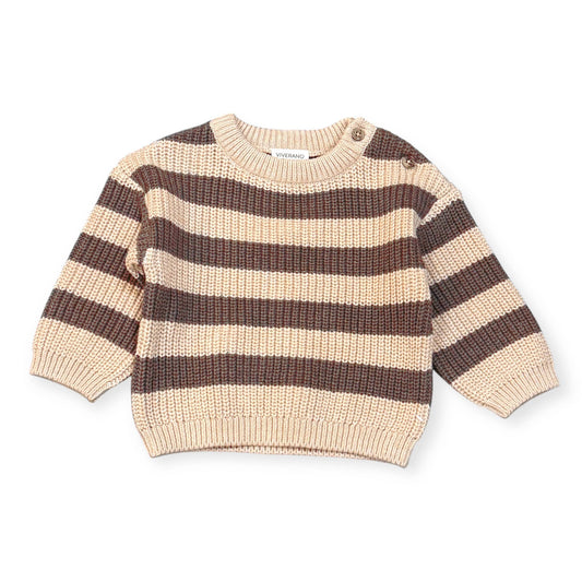 Casey Stripe Chunky Sweater Knit Baby Pullover (Organic)