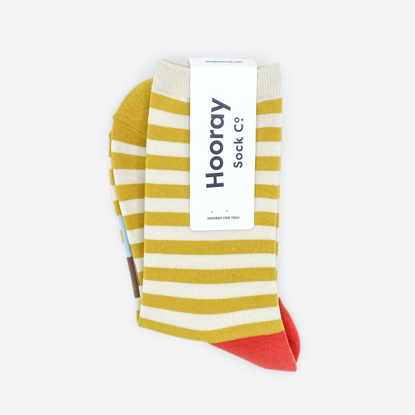 Eureka Striped Unisex Crew Socks in Yellow, White, Red