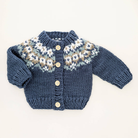 Fairisle Slate Cardigan Sweater for Baby & Toddler