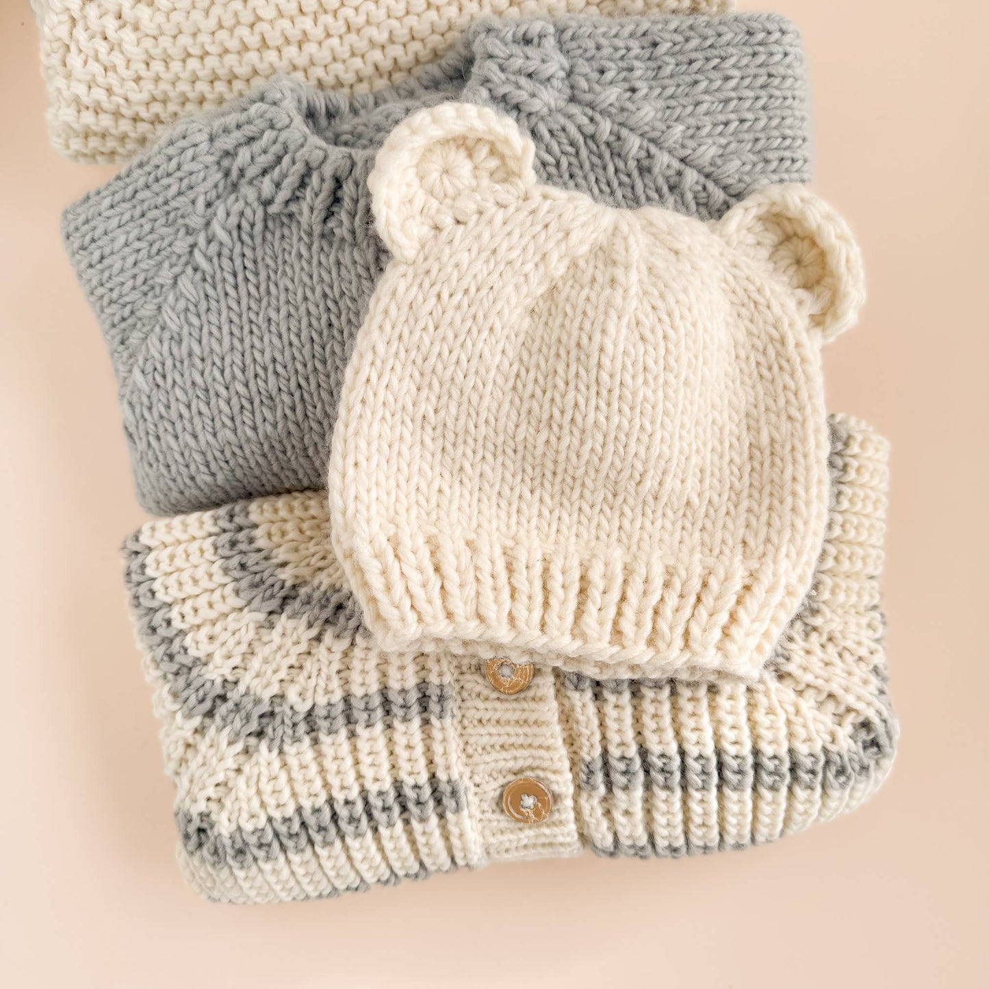 Bear Hat Cream Baby Shower Kid Accessories Fall Winter Gift