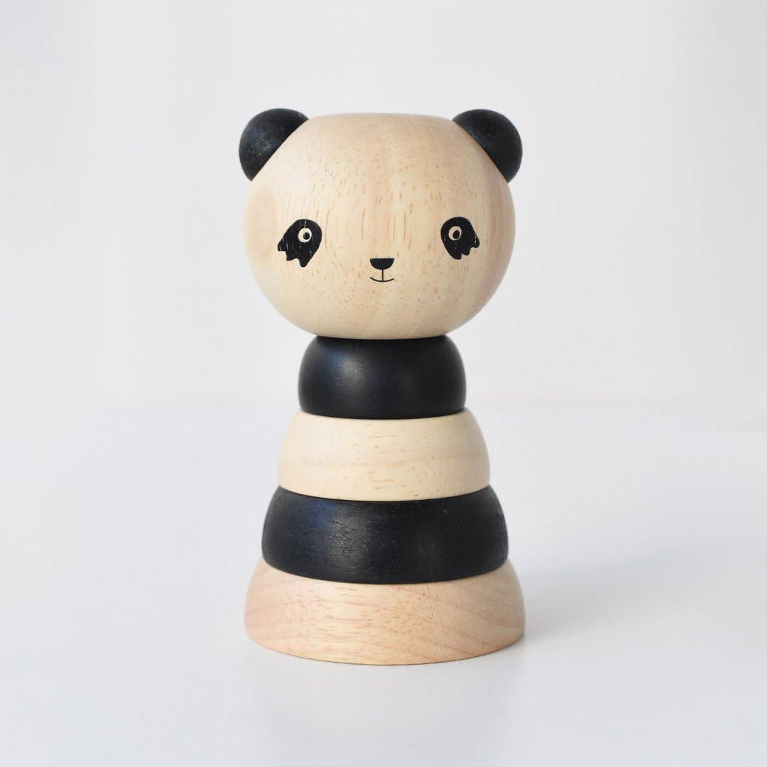 Wooden Ring Stacker - Panda
