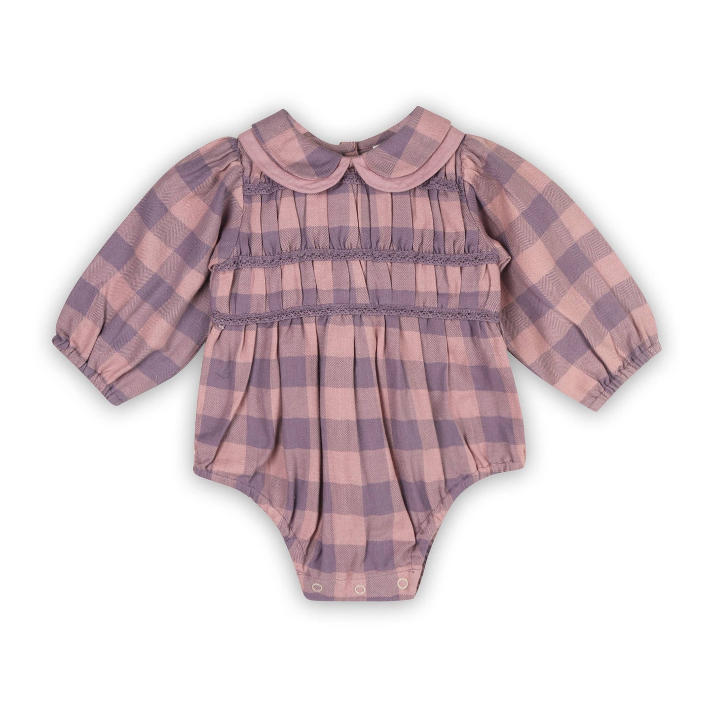 Smocked Peter Pan Gingham Baby Romper (Organic)