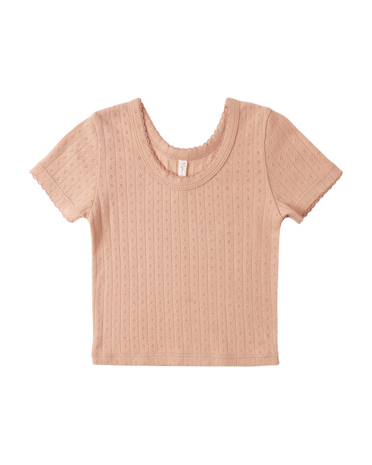 Melon, short sleeve ribbed t-shirt on a white background