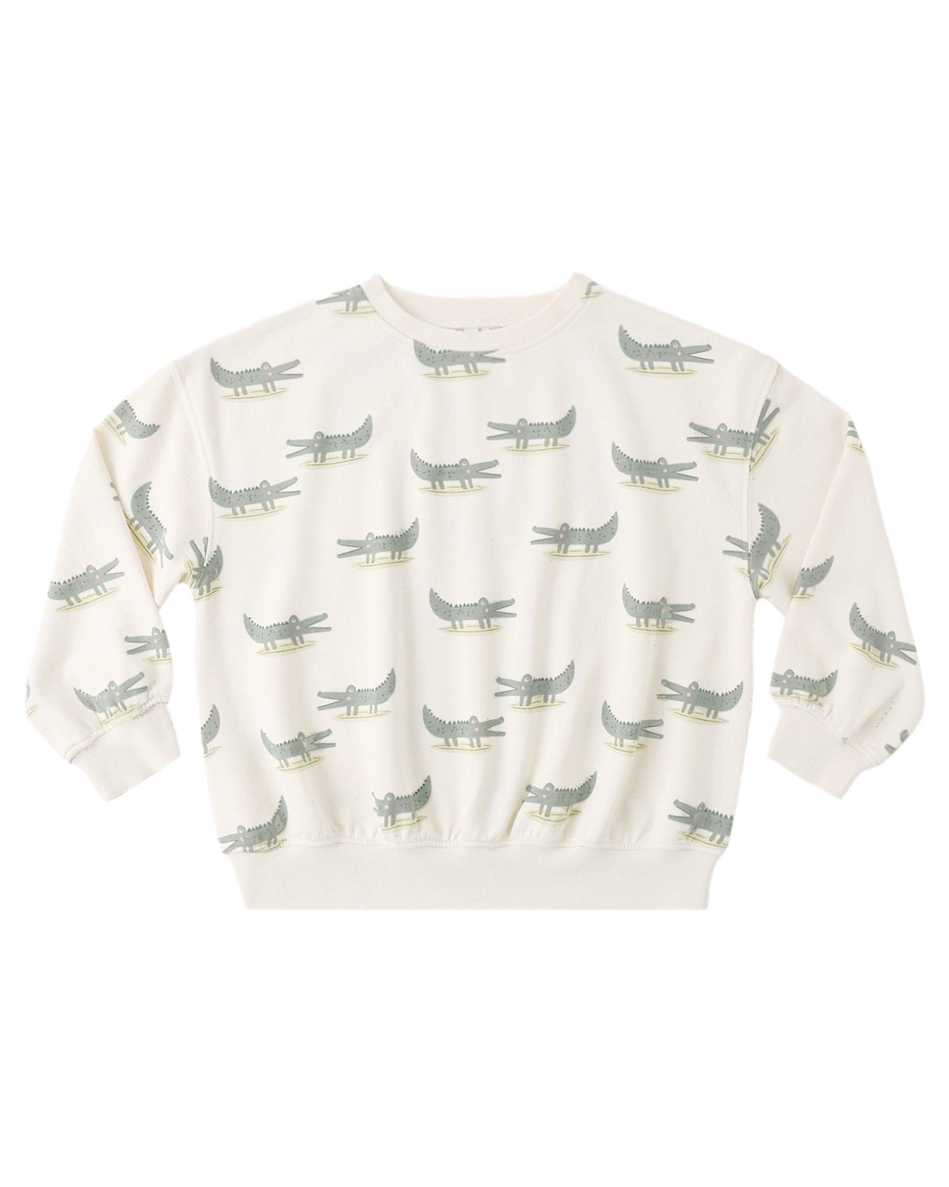 Sweatshirt with alligator pattern on a white background