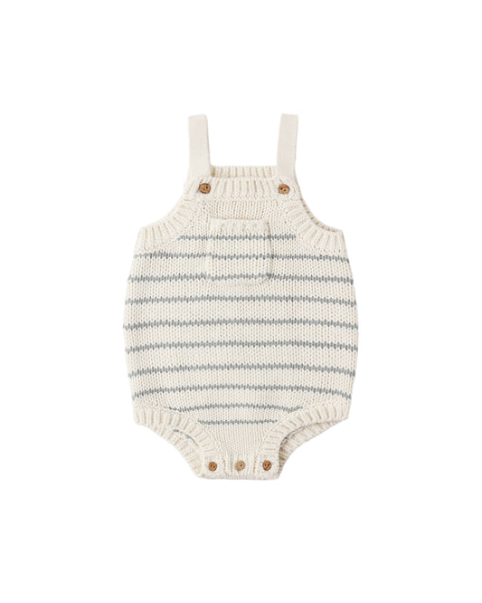 Ashton Knit Romper Sea Green Stripe