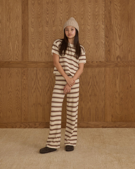 Knit Wide Leg - Burgundy Stripe - Teen