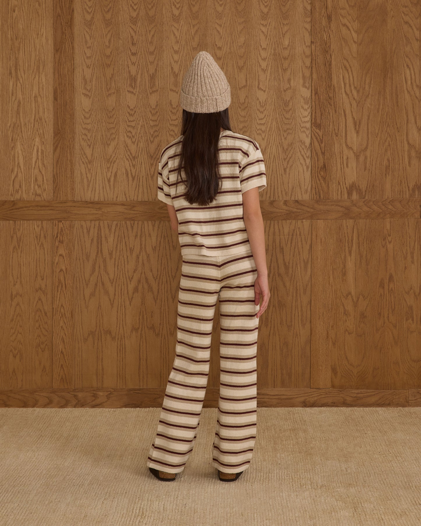 Knit Wide Leg - Burgundy Stripe - Teen