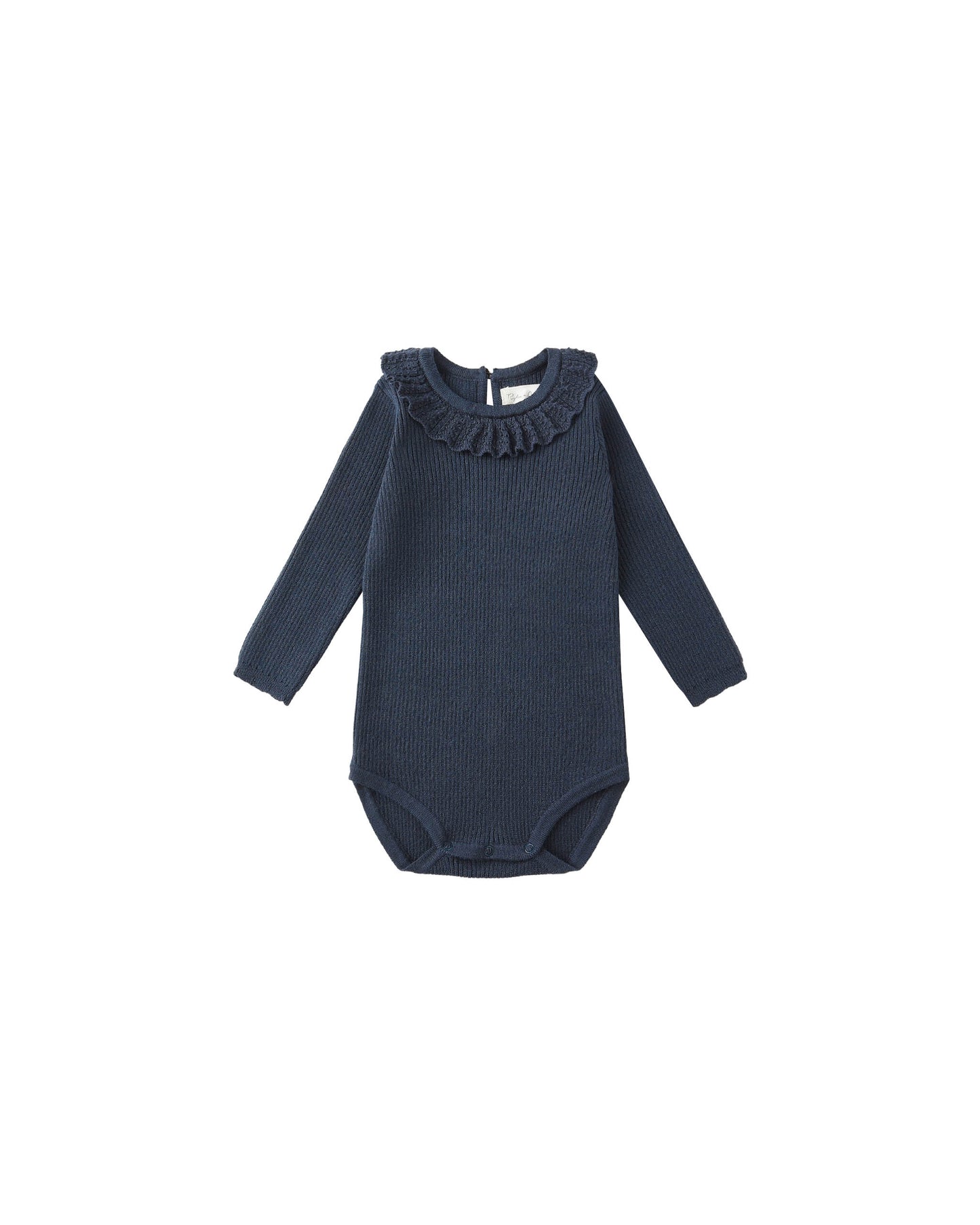 Ruffle Collar Bodysuit - Navy