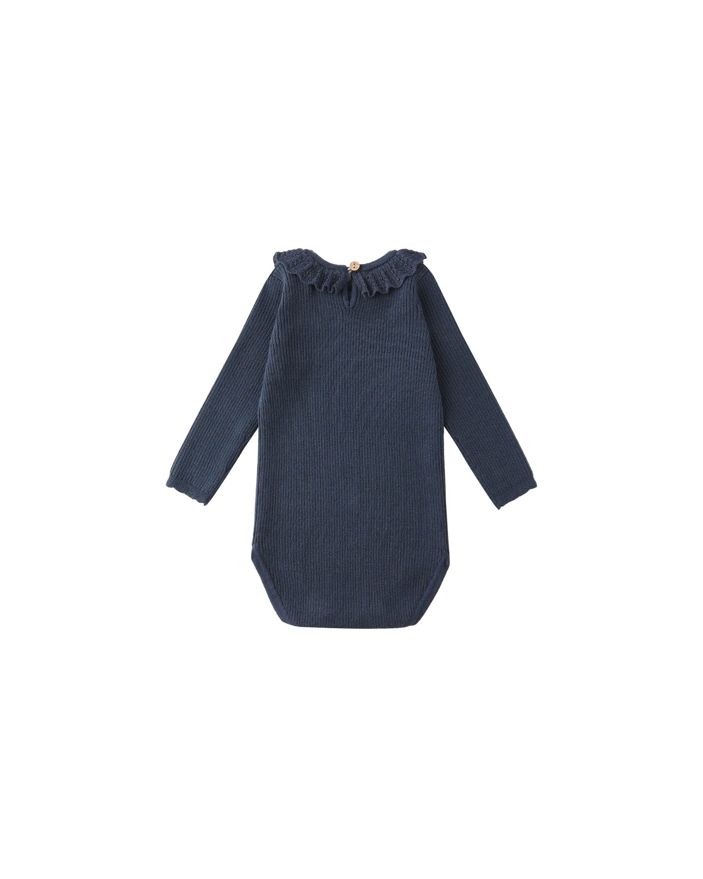 Ruffle Collar Bodysuit - Navy