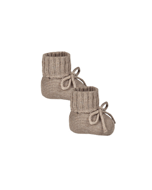 Knit Booties - Heathered Mocha