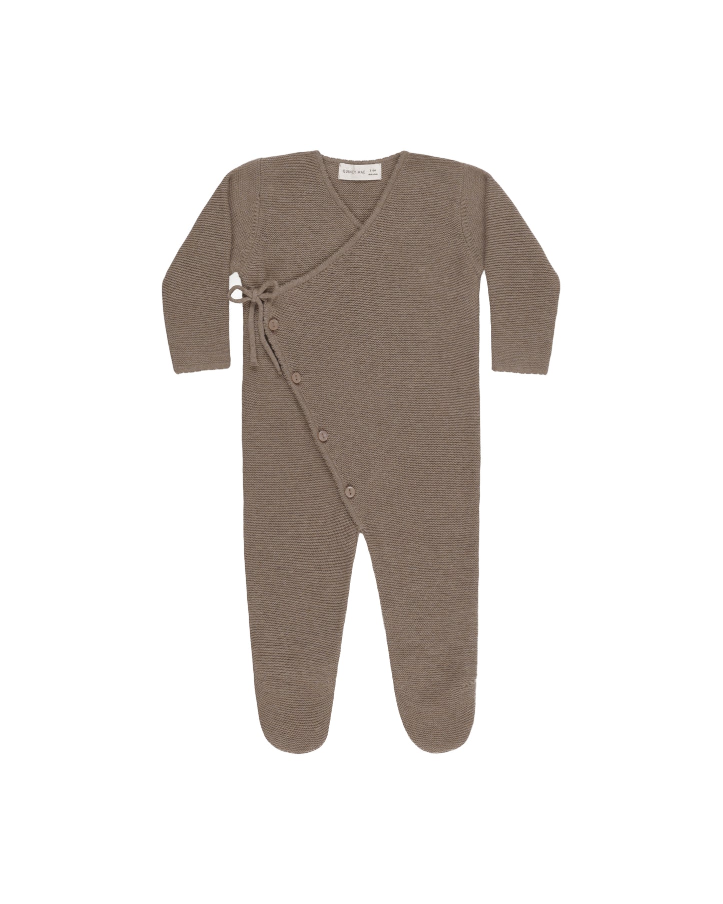 Wrap Knit Footie - Heathered Mocha