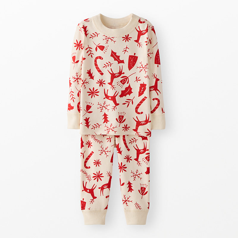 Kids Long John Pajama Set - Poppy Scandicane