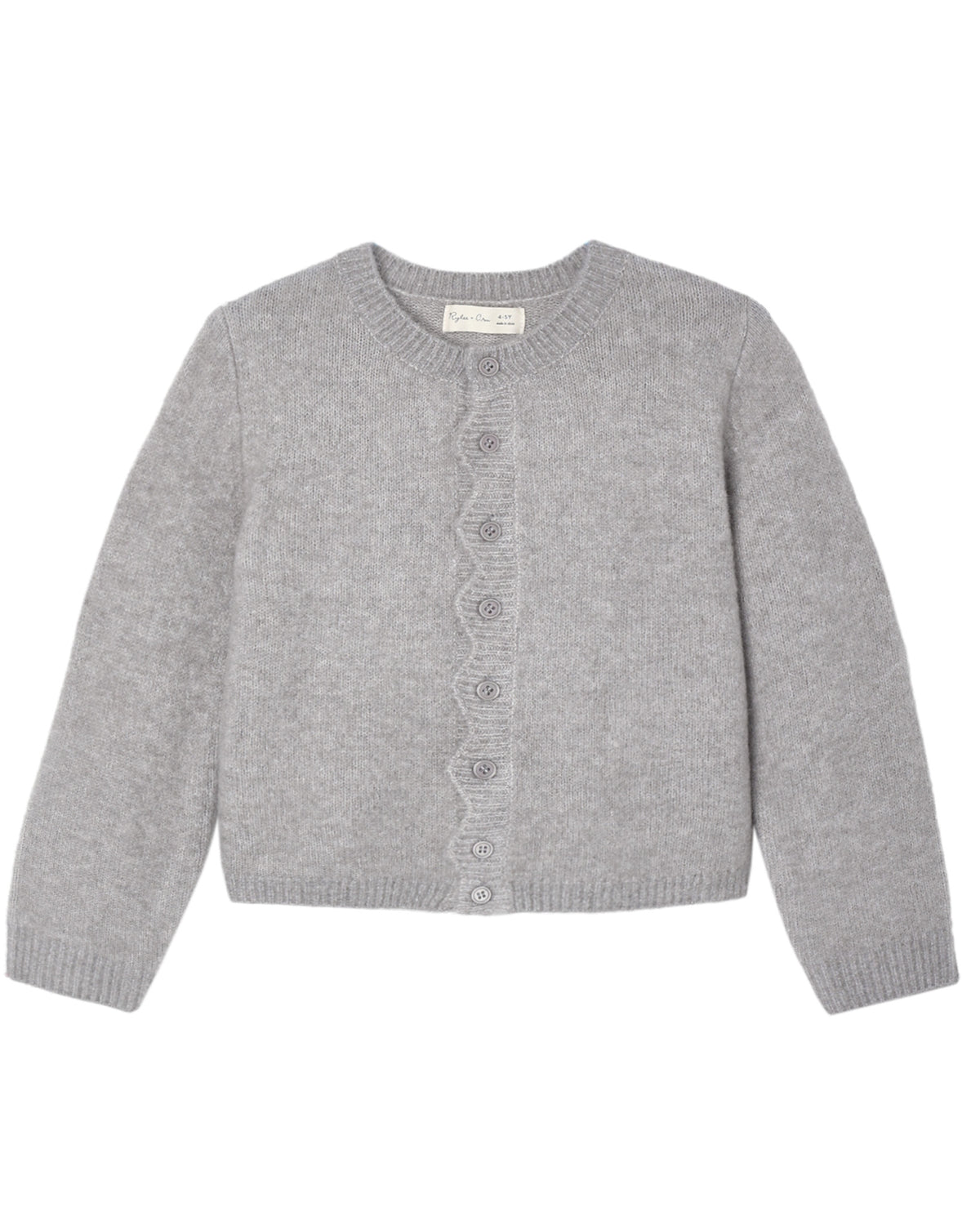 Gray knitted cardigan on a white background