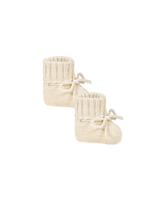Knit Booties - Heathered Natural